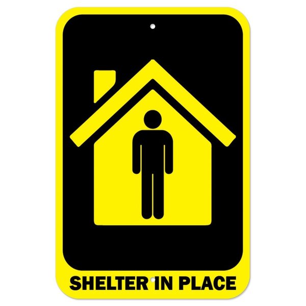 Signmission Public Safety Sign-Shelter In Place, Heavy Duty, 7" H, A-1218-25544 A-1218-25544